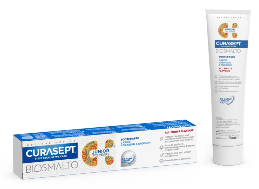 Curasept Biosmalto Junior Toothpaste Caries, Abrasion & Erosion (75 ml) - image 2