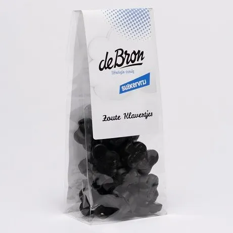 De Bron Zoute Klavertjes Suikervrij (90 gr)