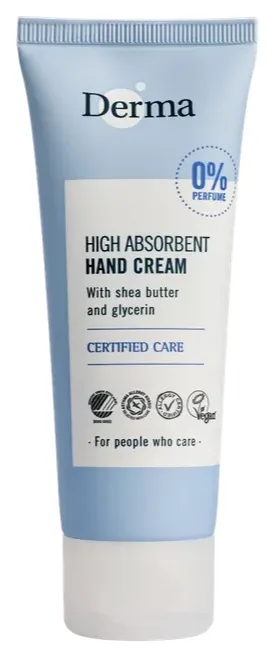 Derma High Absorbent Hand Cream Parfumvrij (75 ml)
