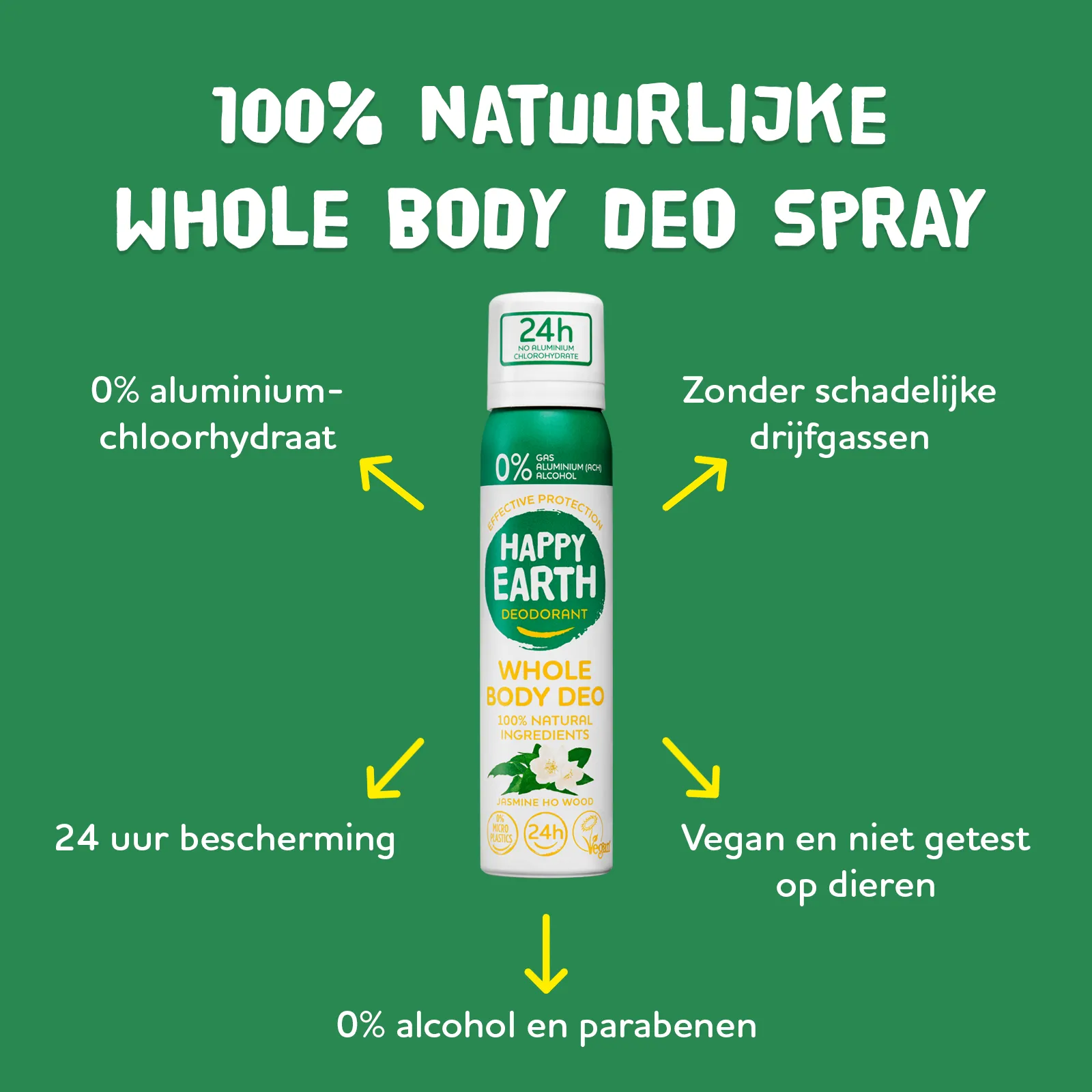 Happy Earth Whole Body Deo Spray Jasmine Ho Wood (100 ml) - image 3