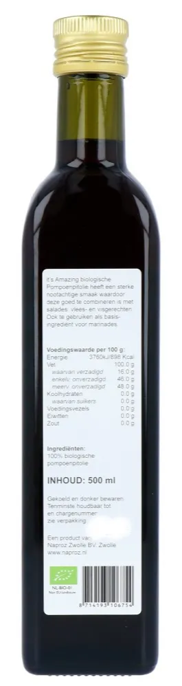 Its Amazing Pompoenpit Olie Biologisch (500 ml)