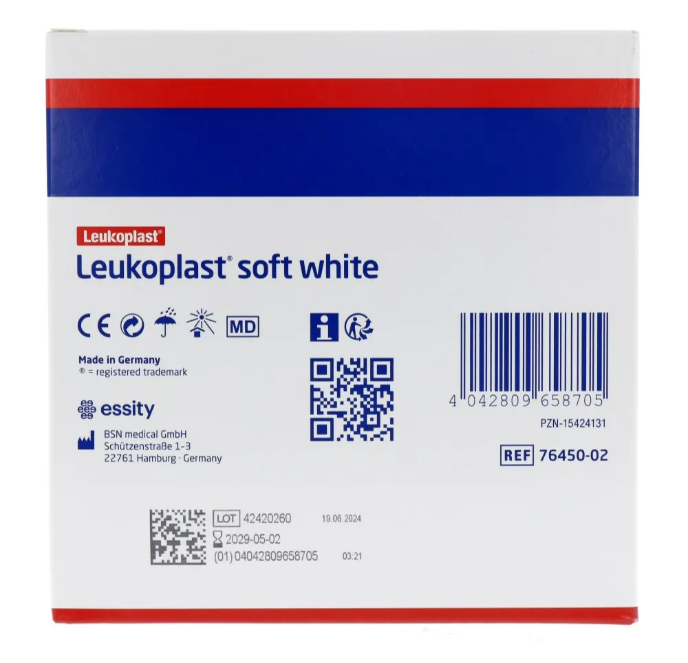 Leukoplast Soft White Wondpleister 5m x 8cm (1 stuk) - image 2
