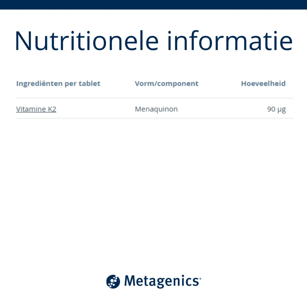 Metagenics Vitamine K2 Tabletten (84 tabletten) - image 5