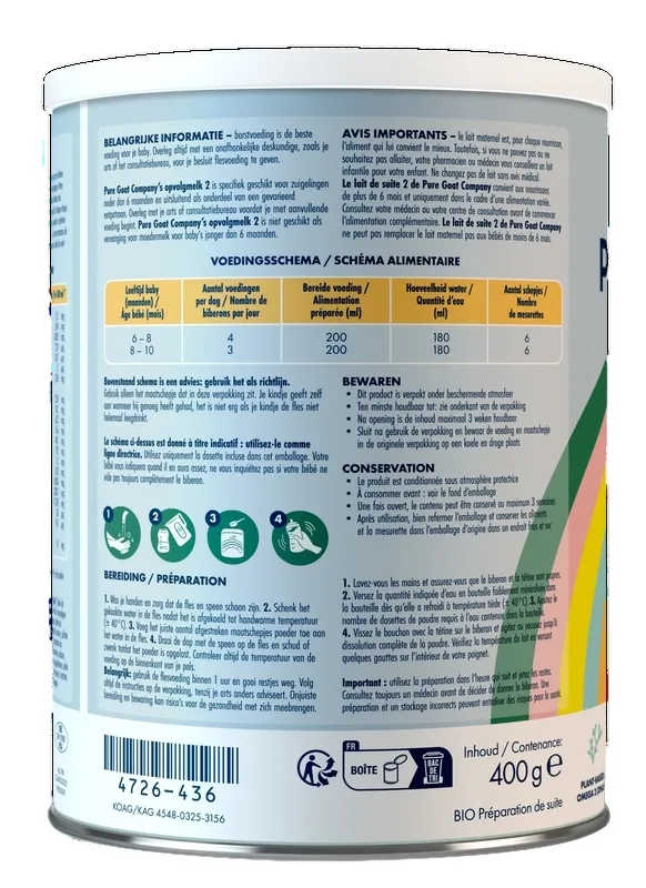 Pure Goat Opvolgmelk 2 (400 gr)
