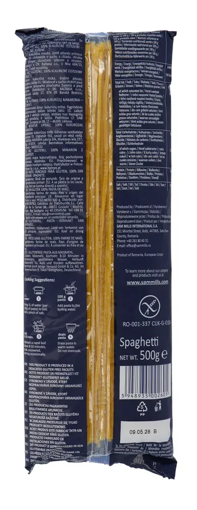 Sam Mills Pasta D'oro Gluten Free Spaghetti (500 gr)
