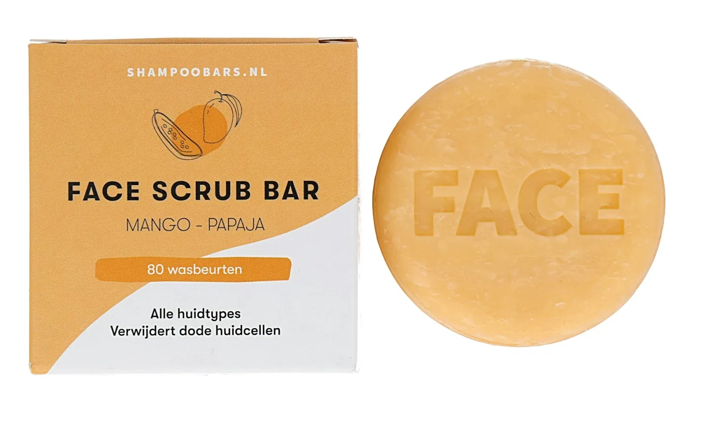 Shampoo Bars Gezichtsscrub Mango en Papaja (60 gr)