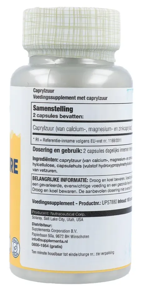 Solaray Caprylzuur Capsules (100 stuks)