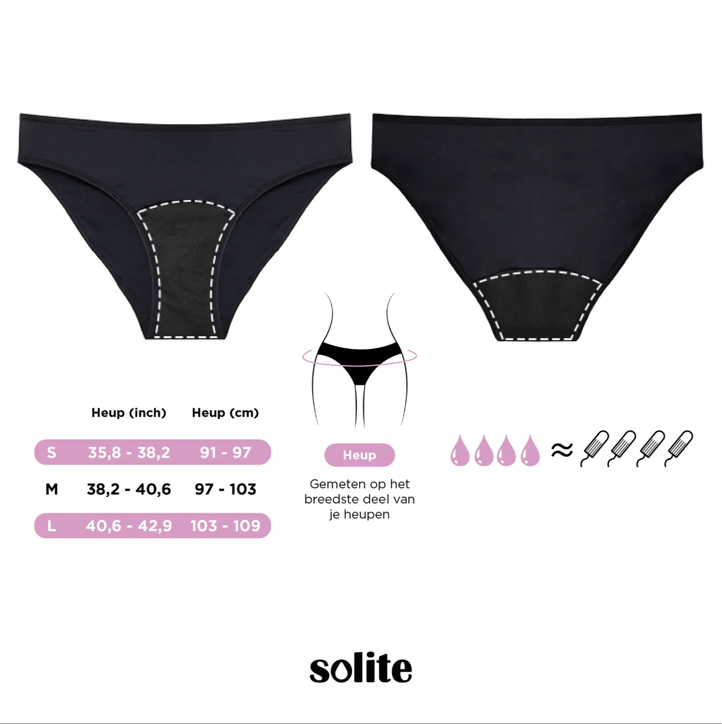 Solite Menstruatieondergoed Bikini Maat S (1 stuk) - image 3