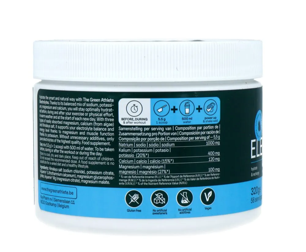 The Green Athlete Elektrolytes Unflavoured Poeder (320 gr) - image 2