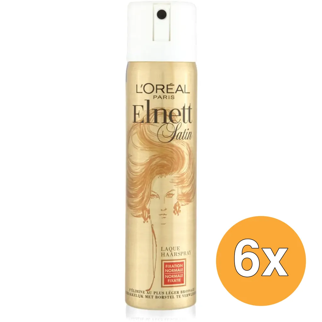 6x L'Oréal Paris Elnett Satin Normaal Rood (75 ml)