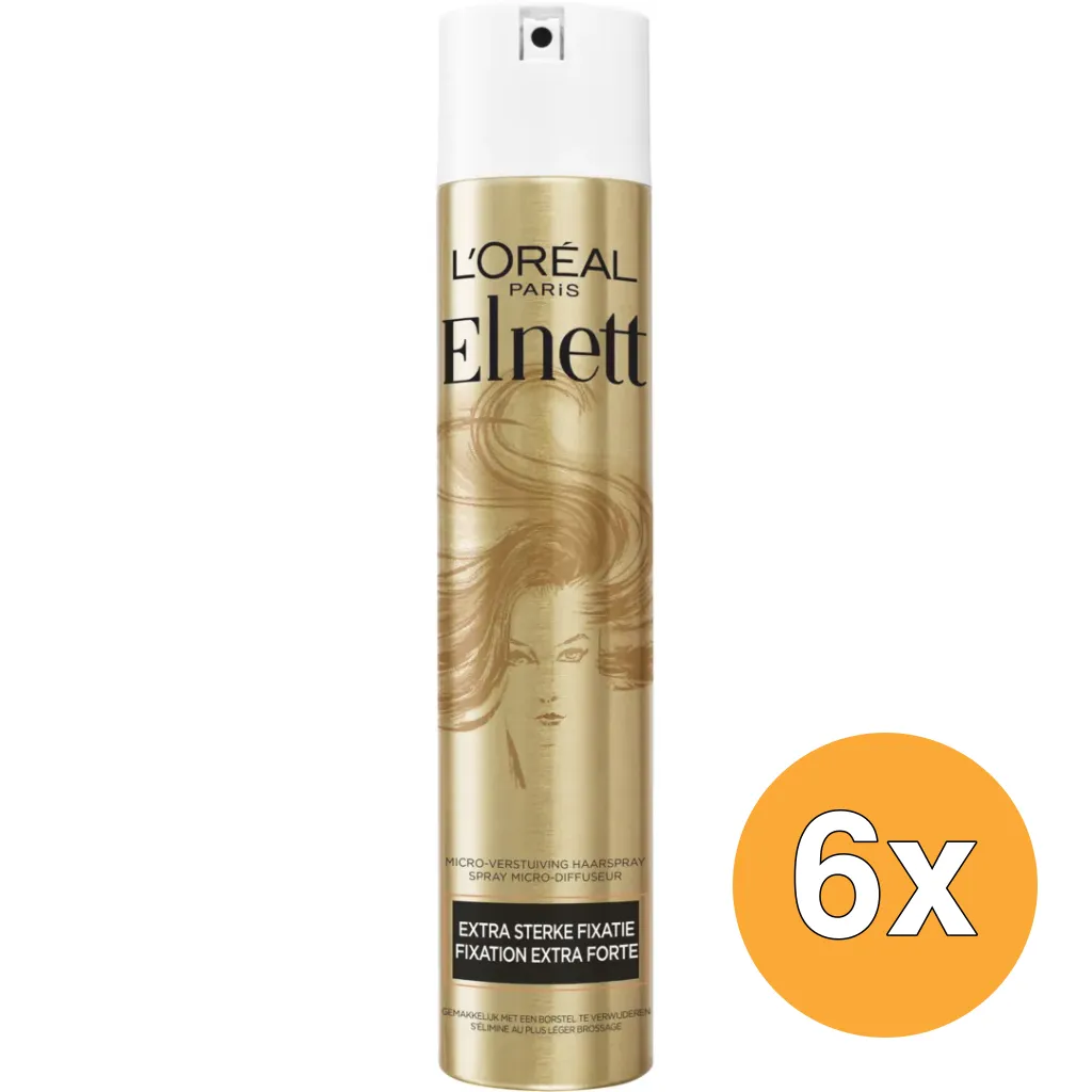 6x L'Oréal Paris Elnett Satin Extra Sterk Donkerblauw (400 ml)