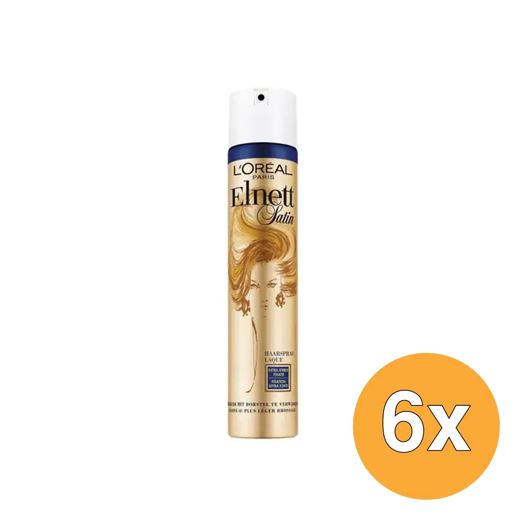 6x L'Oréal Paris Elnett Satin Extra Sterk Donkerblauw (200 ml)
