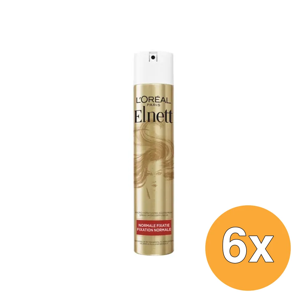 6x L'Oréal Paris Elnett Satin Normaal Rood (400 ml)