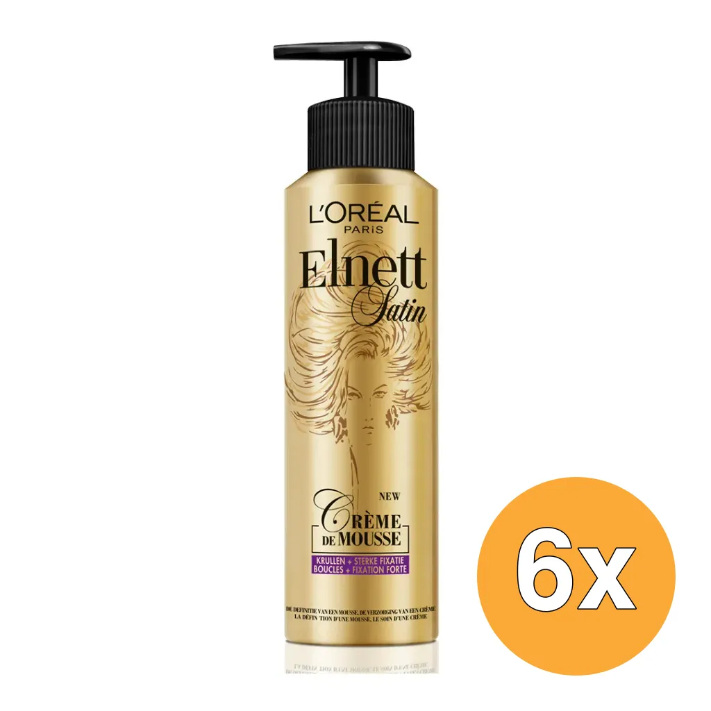 6x L'Oréal Paris Elnett Creme Mousse Krullen (200 ml)