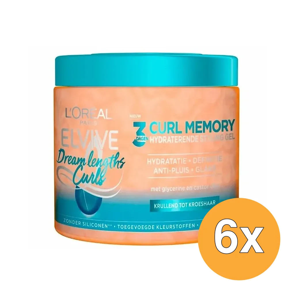 6x L'Oréal Paris Elvive Dream Length Hydraterende Styling Gel (400 ml)