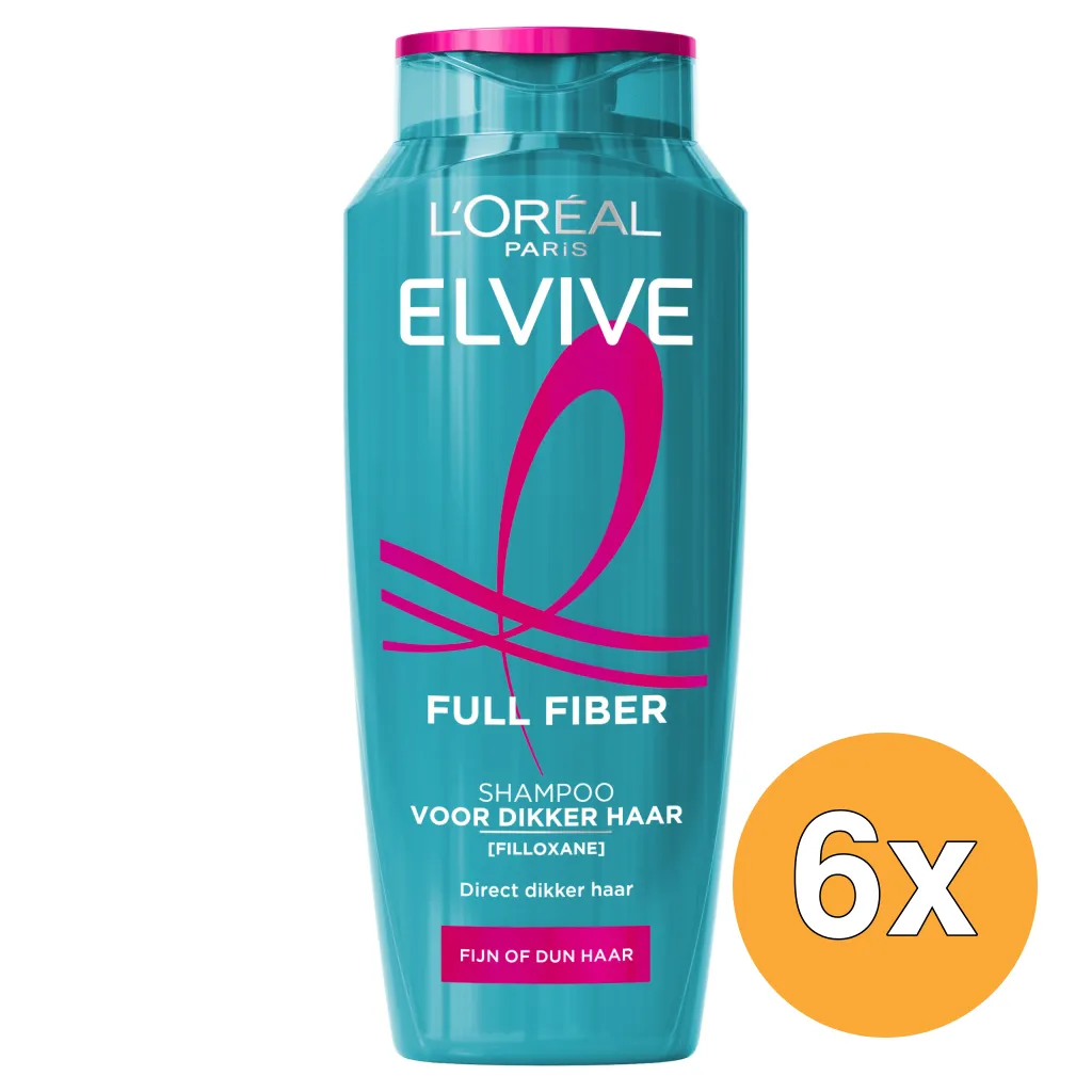6x L'Oréal Paris Elvive Shampoo Full Fiber (250 ml)