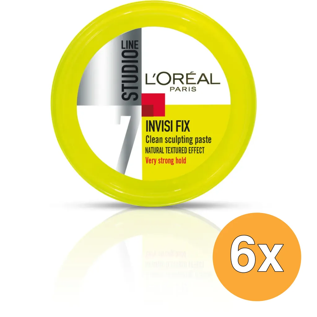 6x L'Oréal Paris Studio Line Paste Invisible Fx Mineral Fx (75 ml)