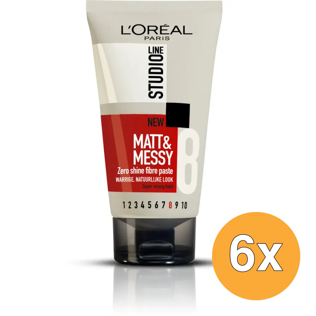 6x L'Oréal Paris Studio Line Matt Messy Shine Free Paste (150 ml)