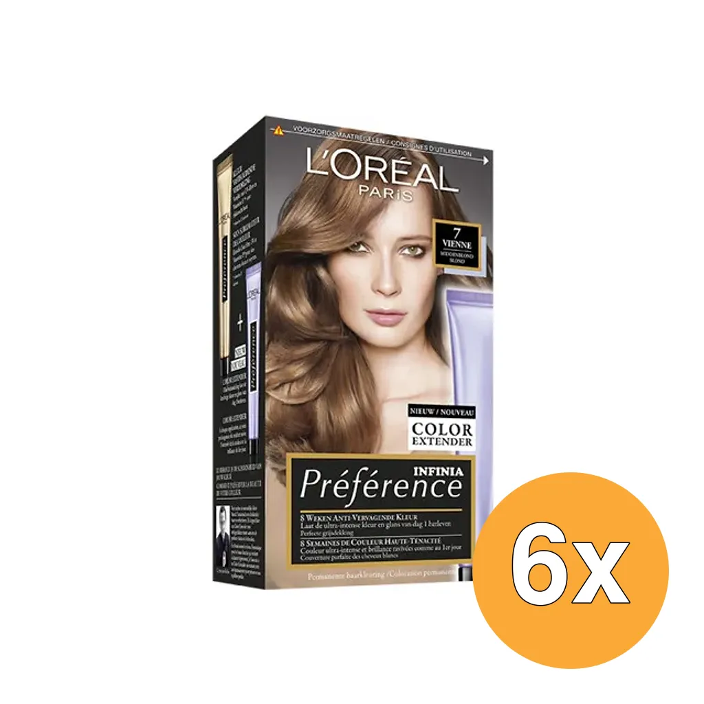 6x L'Oréal Paris Preference 7 Middenblond (1 set)