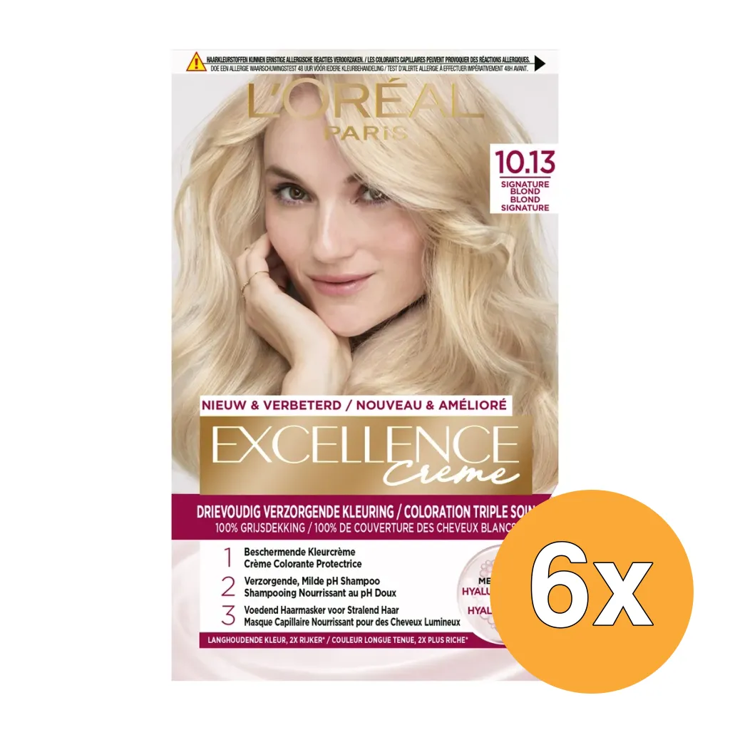6x L'Oréal Paris Excellence Creme 10,13 Signature Blond (1 stuk)