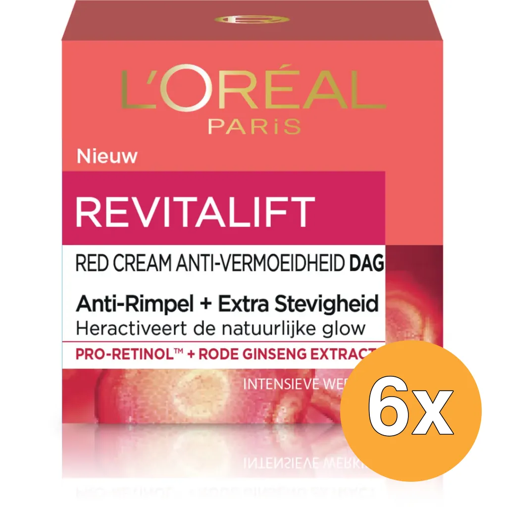 6x L'Oréal Paris Revitalift Dagcreme Red Creme (50 ml)