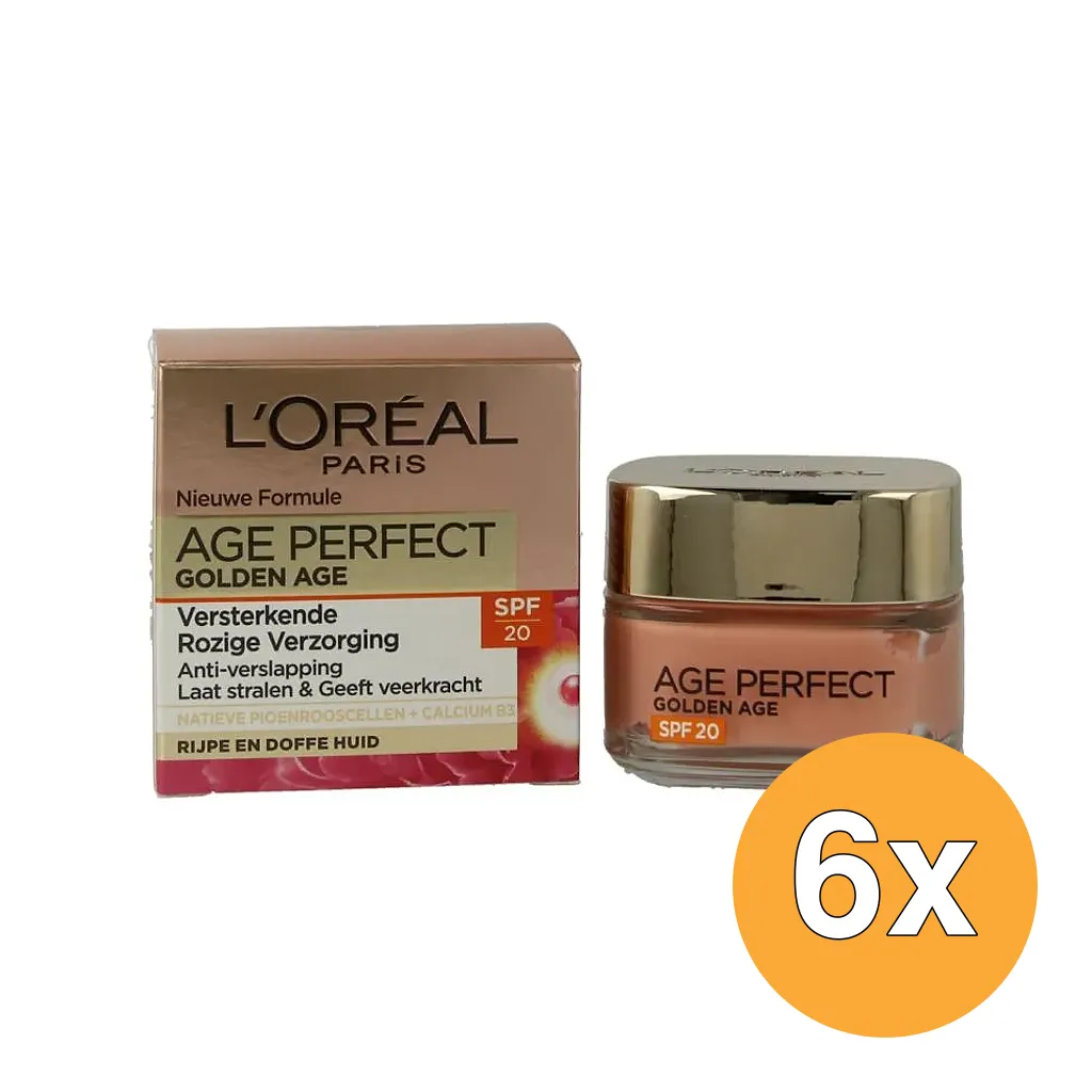 6x L'Oréal Paris Age Perfect Golden Age Roze Verzorging SPF20 (50 ml)