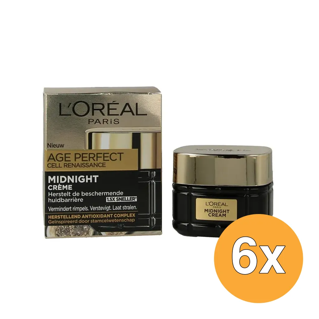 6x L'Oréal Paris Age Perfect Cell Renaissance Midnight Nachtcreme (50 ml)