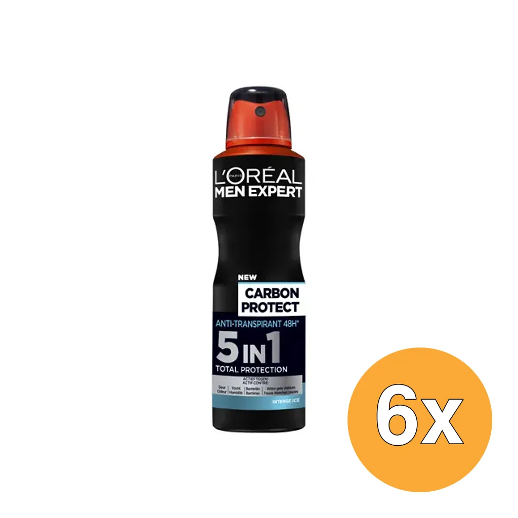 6x L'Oréal Paris Men Expert Deospray Carbon Intence Ice (150 ml)