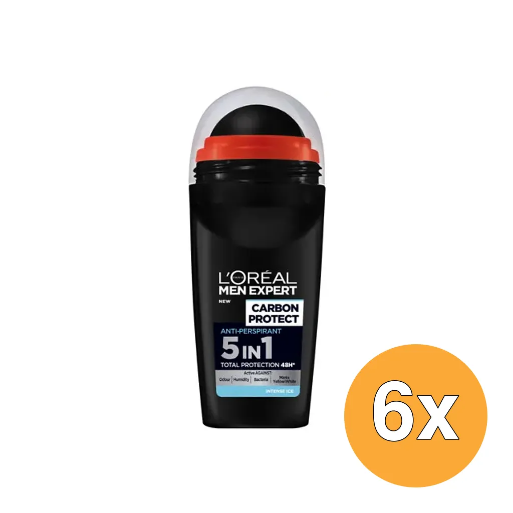 6x L'Oréal Paris Men Expert Deoroller Carbon Intence Ice (50 ml)