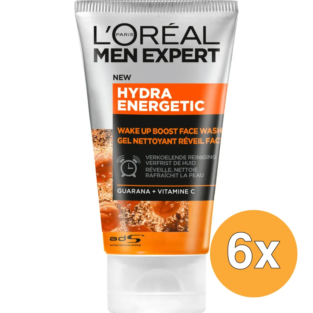 6x L'Oréal Paris Men Expert Hydra Energetic Reinigingsgel (100 ml)
