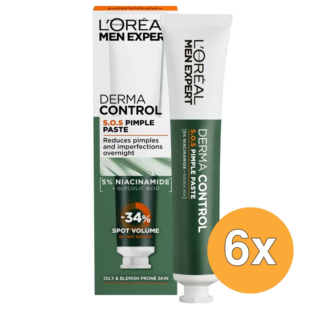 6x L'Oréal Paris Men Expert Derma Control S.O.S. Pimple Paste (45 ml)