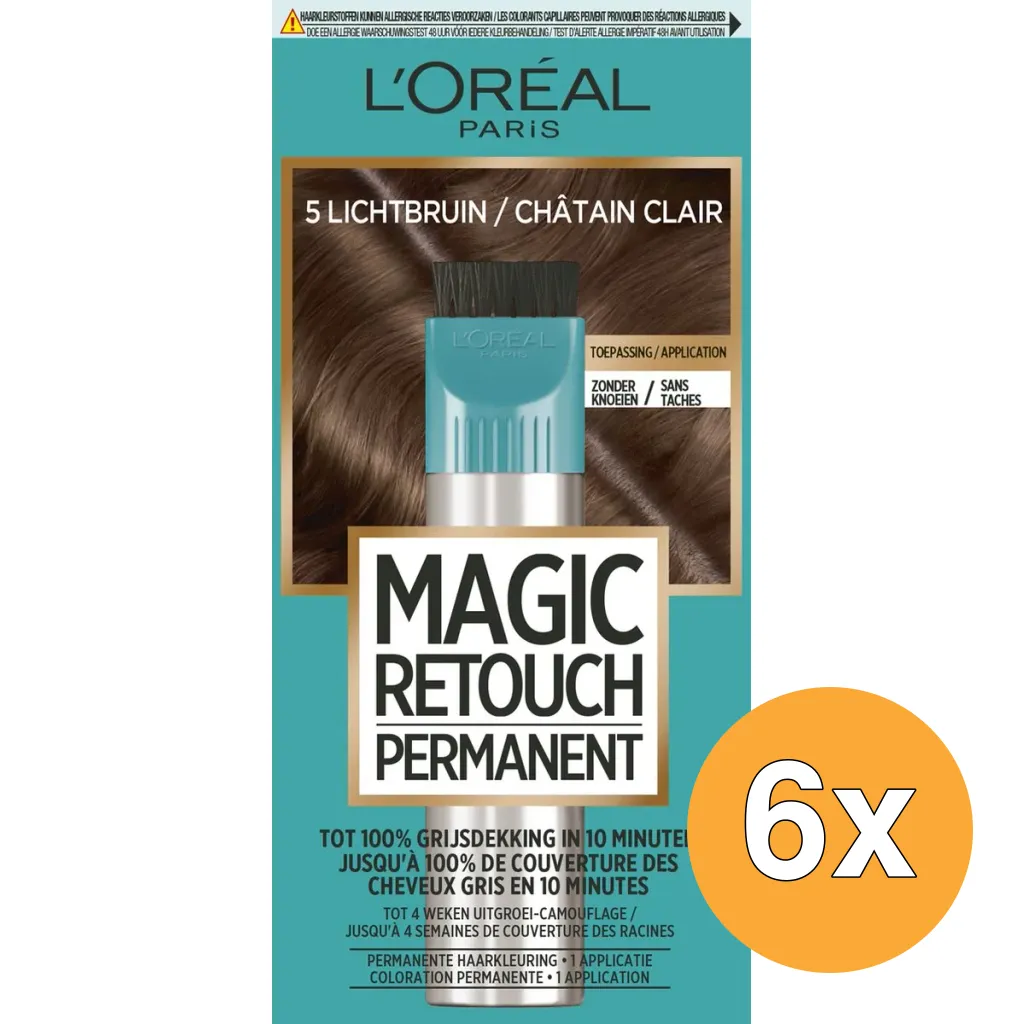 6x L'Oréal Paris Magic Retouch Nr. 5 Bruin (1 stuk)