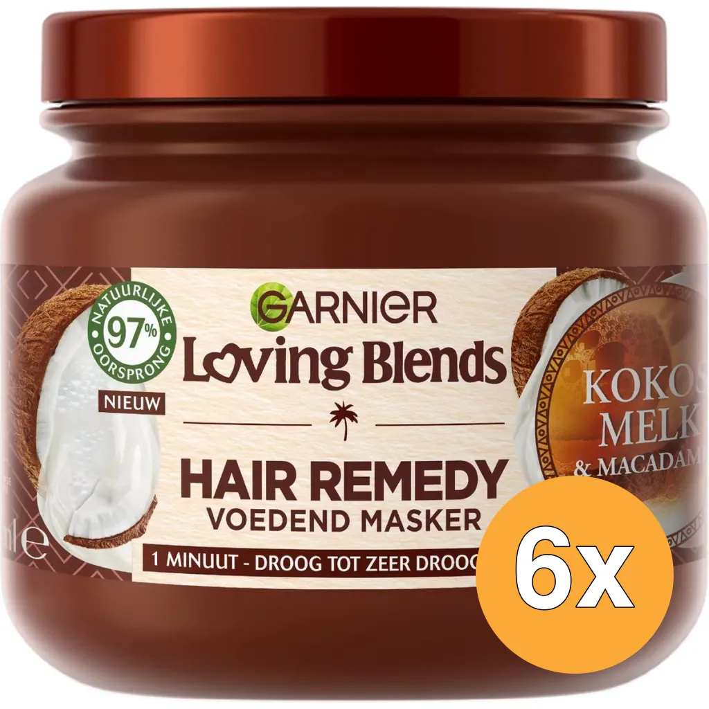 6x Garnier Loving Blends Haarmasker Kokosmelk & Macadamia (340 ml)