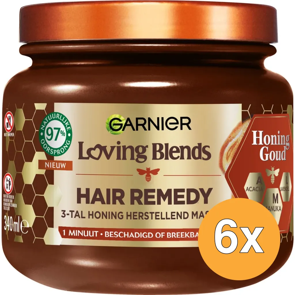 6x Garnier Loving Blends Haarmasker Honing Goud (340 ml)