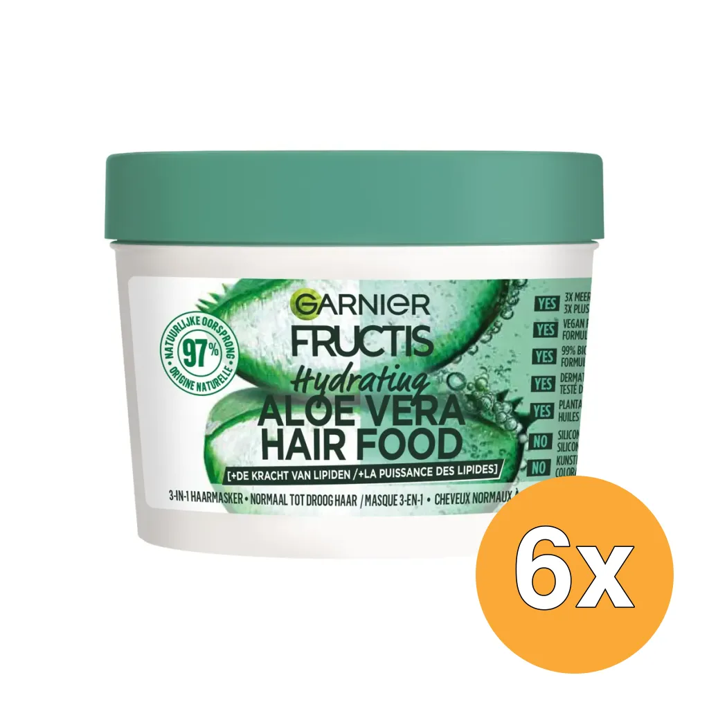 6x Garnier Fructis Hair Food Masker Aloe Vera (400 ml)