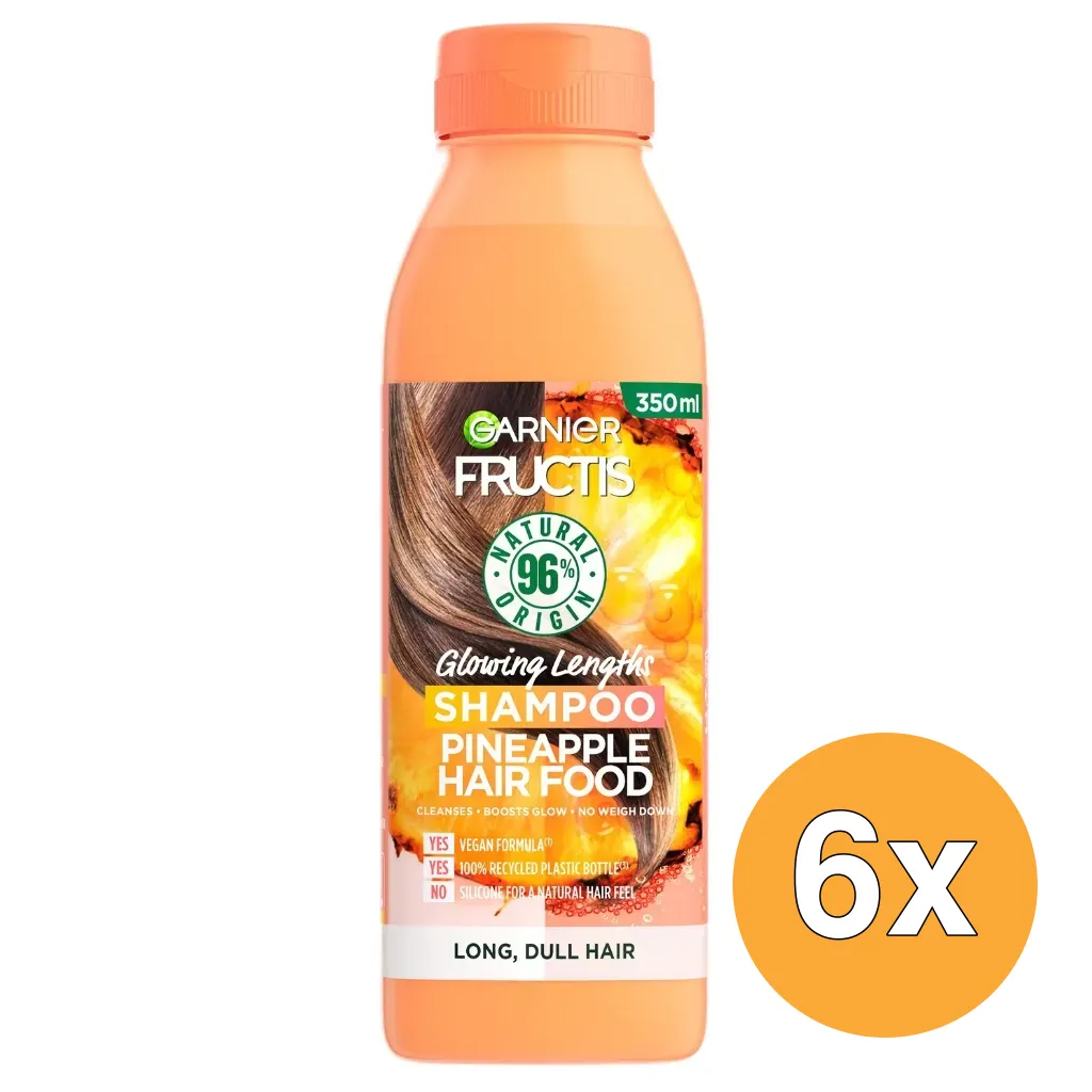 6x Garnier Fructis Hair Food Shampoo Pineapple (350 ml)
