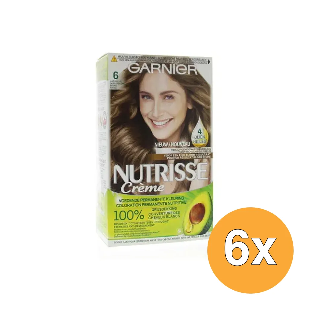 6x Garnier Nutrisse Creme 6,0/60 Cannelle (1 set)
