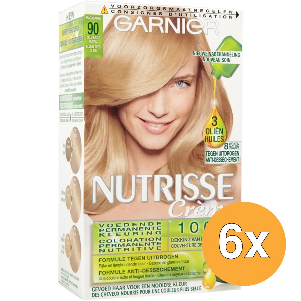 6x Garnier Nutrisse Creme 9,0/90 Blonde Pepite (1 set)