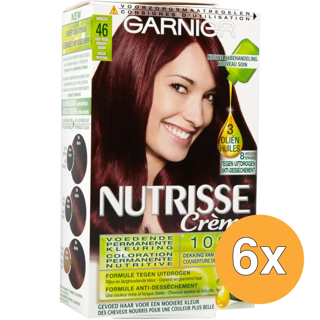 6x Garnier Nutrisse Creme 4,6/46 Hibiscus (1 set)