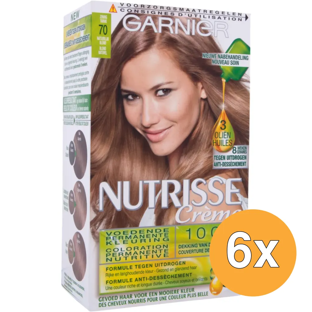 6x Garnier Nutrisse Creme 7/70 Ambre (1 set)