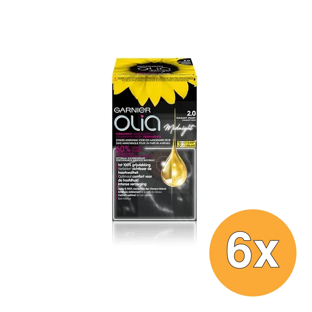 6x Garnier Olia 2.0 Diamant Zwart (1 stuk)