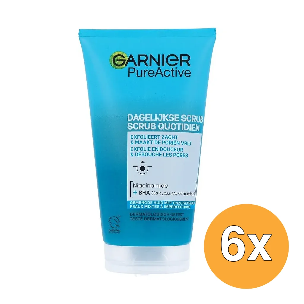 6x Garnier Skin Active Pure Active Reinigingsgel Tube (150 ml)
