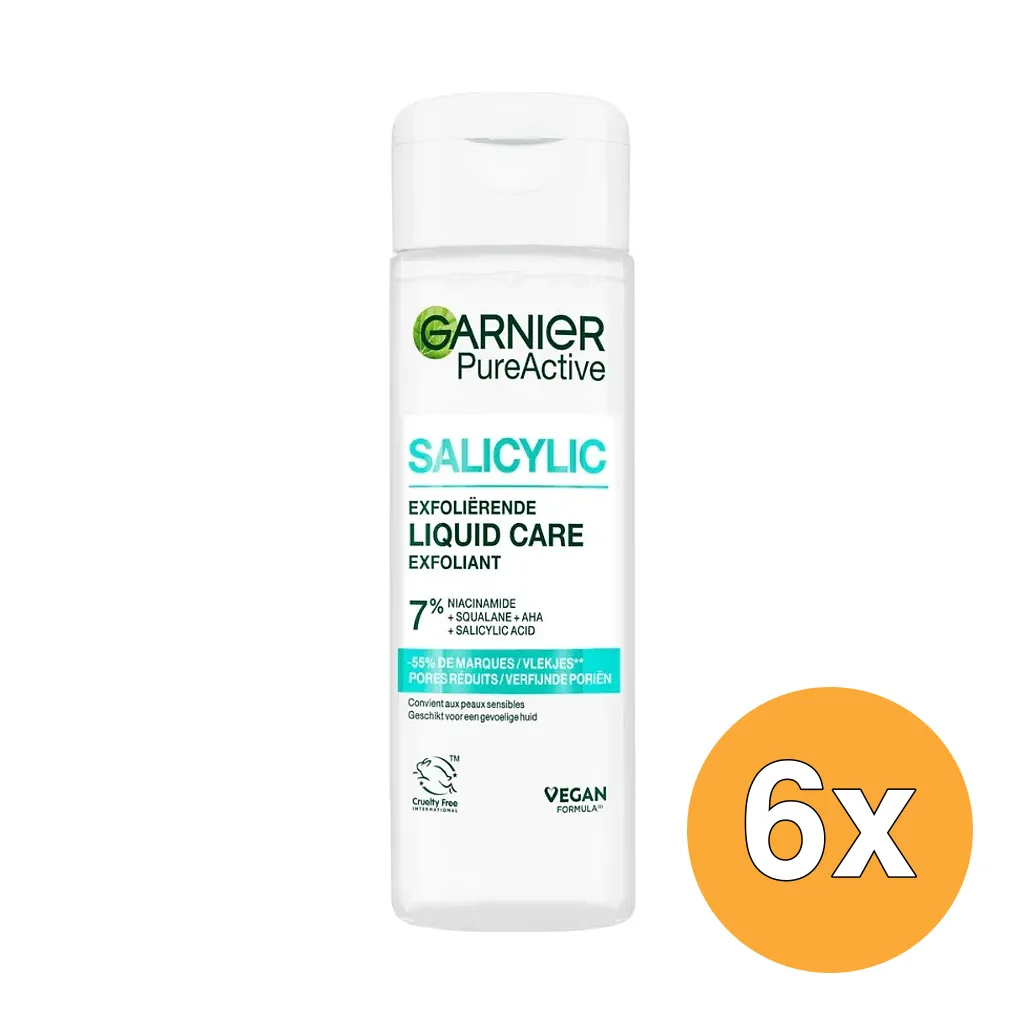 6x Garnier Pure Active Salicylic Exfolierende Liquid Care (120 ml)
