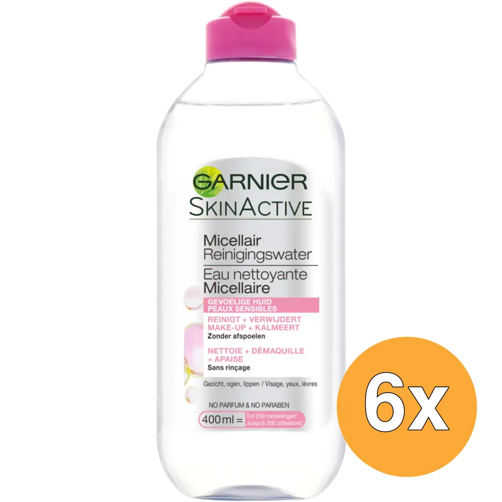 6x Garnier Skin Active Micellair Reinigings Water (400 ml)