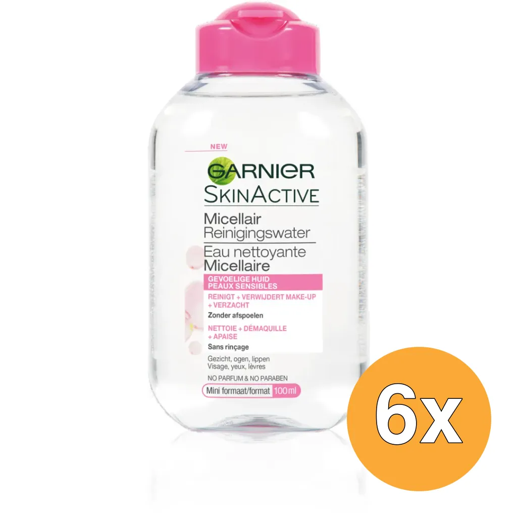 6x Garnier Skin Active Micellair Reinigingswater Gevoelige Huid (100 ml)