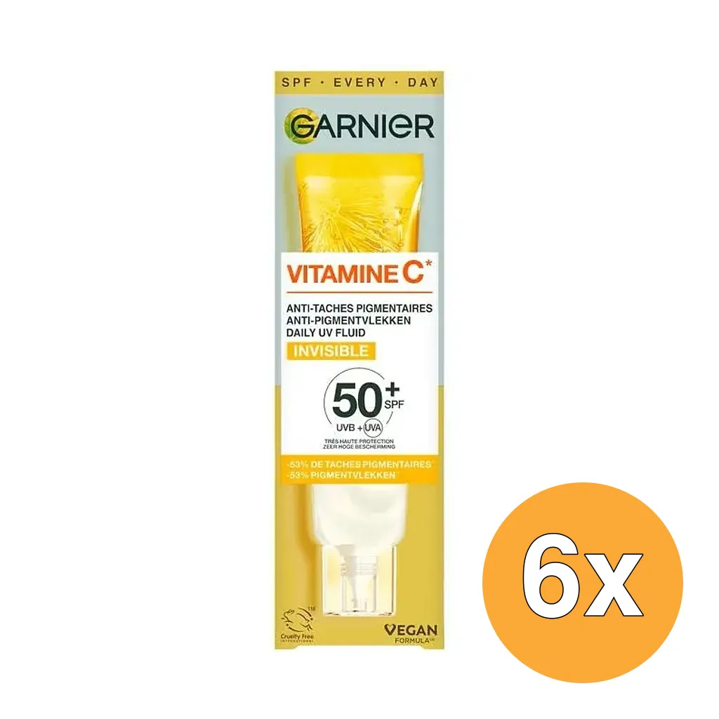 6x Garnier Vitamine C Dagcreme Anti Pigmentvlekken SPF50 (40 ml)