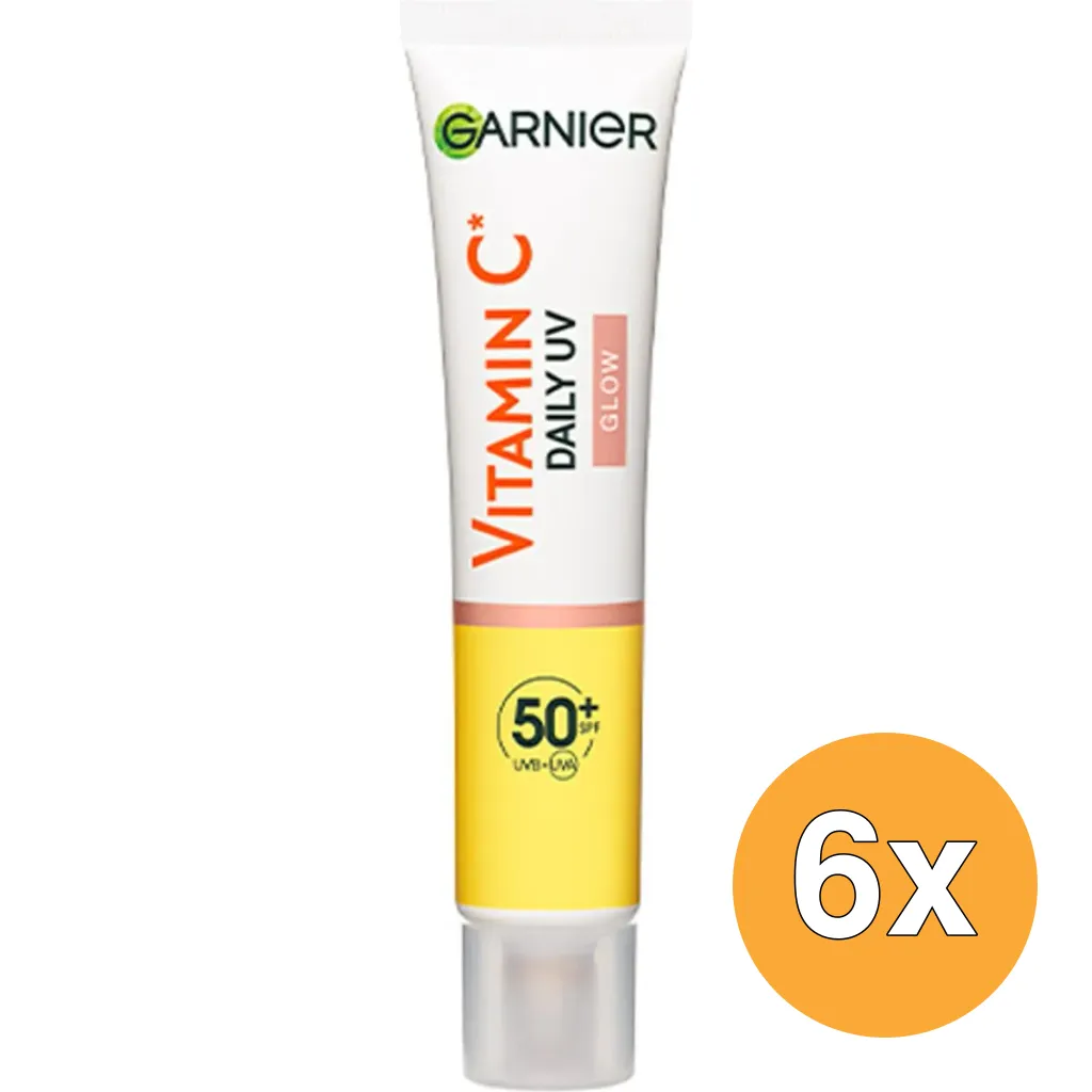 6x Garnier Skin Active Dagcreme Vitamine C UV Glow SPF 50 (40 ml)
