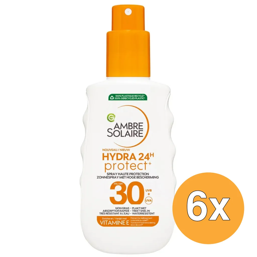 6x Garnier Ambre Solaire Hydra 24 Hydraterende Milk SPF 30 (150 ml)