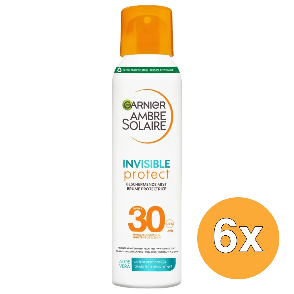 6x Garnier Ambre Solaire Invisible Protect Mist SPF30 (150 ml)