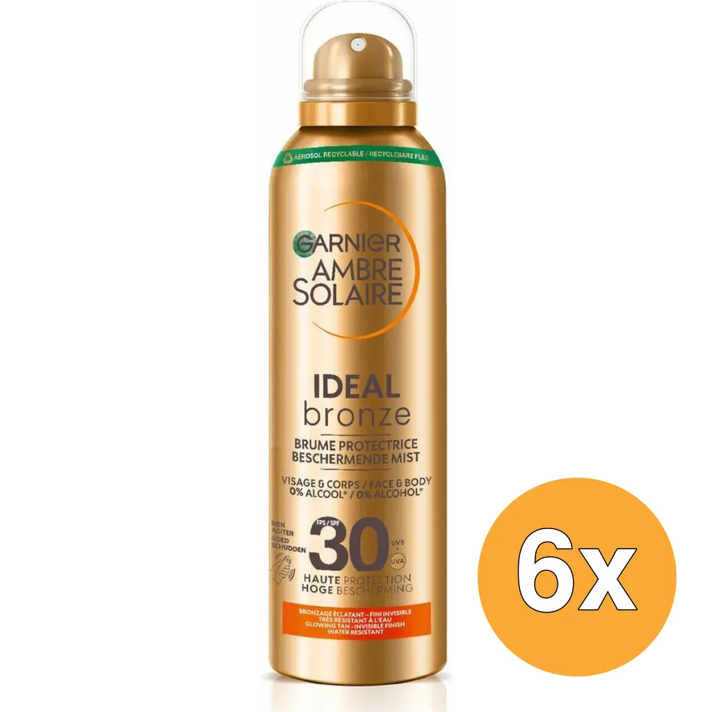 6x Garnier Ambre Solaire Ideal Bronze Mist SPF 30 (150 ml)